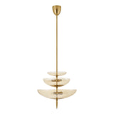 Fiorello 21-inch 6-light Brushed Gold Pendant Light with Smoked Amber Glass Shades