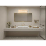 Courtney 32-inch Champagne Gold 5CCT LED Vanity Light with Clear Water Glass