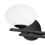 Julep 16-inch 2-light Matte Black Vanity Light with Opal Glass Shades