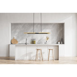 Grazia 60-inch 2-light Matte Black and Brushed Gold LED Linear Chandelier