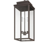 Hillside 9-inch 3-light Dark Bronze Exterior Pendant Light with Clear Glass