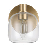 Valentina 5-inch 1-light Champagne Gold Vanity Light with Clear Glass Shade