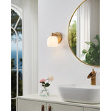 Valentina 5-inch 1-light Champagne Gold Vanity Light with Etched Opal Glass Shade