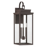 Hillside 25-inch 3-light Dark Bronze Exterior Wall Sconce with Clear Glass