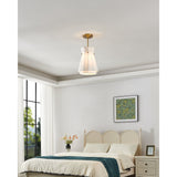 Bryony 12-inch 1-light Brushed Gold Convertible Pendant with White Synthetic Silk Shade
