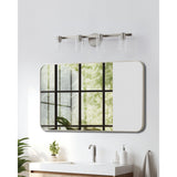 Bedminster 30-inch 4-light Brushed Nickel Vanity Light with Clear Ribbed Glass Shades