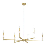 Montclair 46-inch 6-light Brushed Gold and Natural Alabaster Linear Chandelier