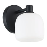 Valentina 5-inch 1-light Matte Black Vanity Light with Etched Opal Glass Shade