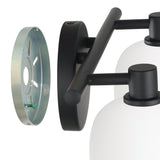 Valentina 15-inch 2-light Matte Black Vanity Light with Etched Opal Glass Shades