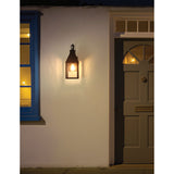 Glencrest 18-inch 1-light Textured Black Exterior Wall Sconce with Clear Water Glass
