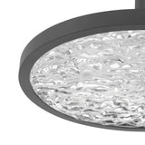 Courtney 18-inch Textured Black 5CCT LED Convertible Pendant with Clear Water Glass