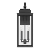 Hillside 20-inch 2-light Textured Black Exterior Wall Sconce with Clear Glass