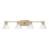 Gilford 33-inch 4-light Champagne Gold Vanity Light with Clear Glass Shades