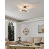 Helena 20-inch 3-light Brushed Gold Semi-Flush Mount with Clear Acrylic Shades