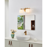 Valentina 15-inch 2-light Champagne Gold Vanity Light with Etched Opal Glass Shades