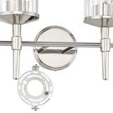 Andrea 32-inch 4-light Polished Nickel Vanity Light with Clear Ribbed Glass Shades