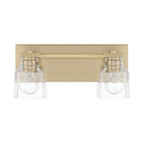 Dryden 15-inch 2-light Champagne Gold Vanity Light with Clear Ribbed Glass Shades