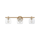 Valentina 24-inch 3-light Champagne Gold Vanity Light with Clear Glass Shades