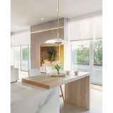 Novella 24-inch Polished Gold LED Convertible Pendant with White Glazed Ceramic Shade