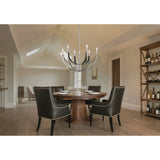 Sussex 29-inch 6-light Polished Nickel and Black Faux Leather Chandelier