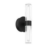 Ristretto 13-inch 2-light Matte Black LED Wall Sconce with Clear Ribbed and White Acrylic Shades