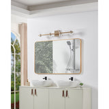 Blake 35-inch 8-light Champagne Gold and Polished Nickel 5CCT LED Vanity Light with Clear and Clear Ribbed Glass