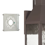Glencrest 23-inch 1-light Dark Bronze Exterior Wall Sconce with Clear Water Glass