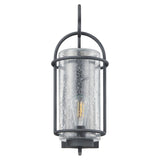 Taplow 18-inch 1-light Weathered Zinc Exterior Wall Sconce with Clear Seeded Glass Shade