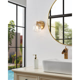 Valentina 5-inch 1-light Champagne Gold Vanity Light with Clear Glass Shade