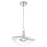 Novella 18-inch Polished Nickel LED Convertible Pendant with Clear Ribbed Glass Shade