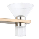 Blake 16-inch 4-light Champagne Gold and Polished Nickel 5CCT LED Vanity Light with Clear and Clear Ribbed Glass