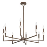 Montclair 32-inch 8-light Forged Bronze and Natural Alabaster Chandelier