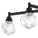 Lillyanna 26-inch 5-light Matte Black Semi-Flush Mount with Clear Ice Glass Shades