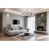 Presley 48-inch 6-light Textured Black Chandelier with Clear Glass Drops