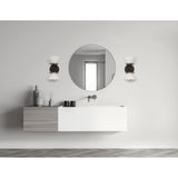 Tremolo 11-inch 2-light Matte Black and Champagne Gold Vanity Light with Etched Opal Glass