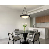 Agate 20-inch 4-light Matte Black Pendant Light with Opal Glass Shade