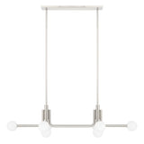 Stockholm 50-inch 8-light Polished Nickel Linear Chandelier with Opal Glass Shades