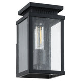 Overton 9-inch 1-light Matte Black Exterior Wall Sconce with Clear Antique Glass