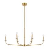 Leah 42-inch 6-light Brushed Gold and White Onyx Chandelier