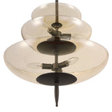 Fiorello 21-inch 6-light Forged Bronze Pendant Light with Smoked Amber Glass Shades