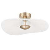 Novella 24-inch Polished Gold LED Convertible Pendant with White Glazed Ceramic Shade