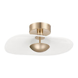 Novella 18-inch Polished Gold LED Convertible Pendant with White Glazed Ceramic Shade