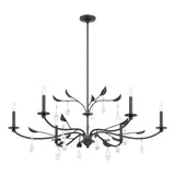 Presley 48-inch 6-light Textured Black Chandelier with Clear Glass Drops