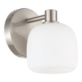 Valentina 5-inch 1-light Brushed Nickel Vanity Light with Etched Opal Glass Shade