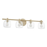 Valentina 30-inch 4-light Champagne Gold Vanity Light with Clear Glass Shades