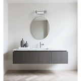 Dryden 15-inch 2-light Polished Nickel Vanity Light with Clear Ribbed Glass Shades