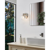 Valentina 5-inch 1-light Brushed Nickel Vanity Light with Clear Glass Shade