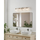 Valentina 30-inch 4-light Brushed Nickel Vanity Light with Clear Glass Shades