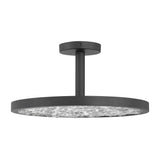 Courtney 18-inch Textured Black 5CCT LED Convertible Pendant with Clear Water Glass
