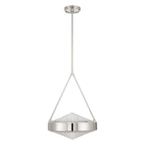 Agate 15-inch 3-light Polished Nickel Pendant Light with Clear Holophane Glass Shade